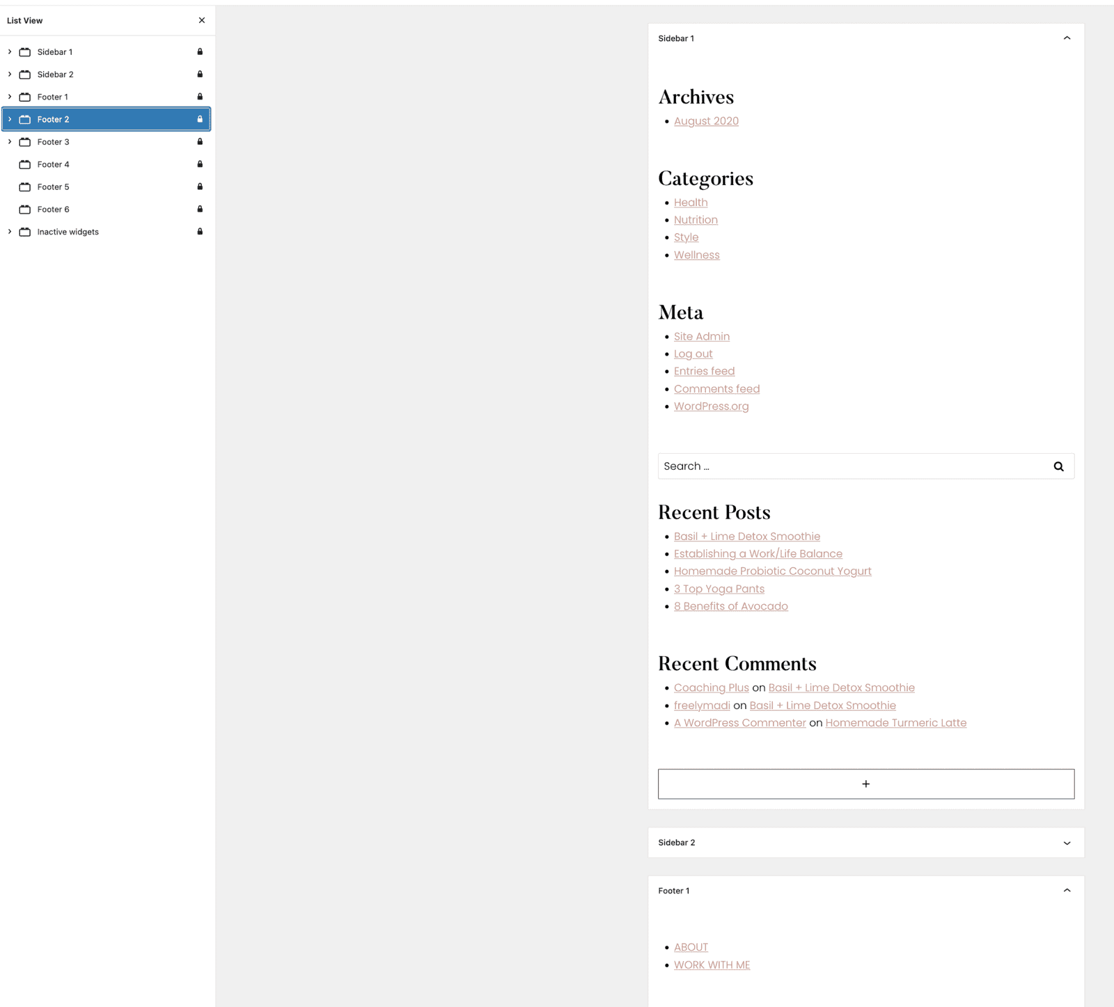 Widgets - Docs - Coaching Plus Kadence, Widgets